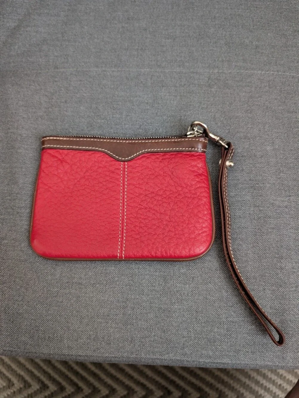Dooney & Bourke Red and Brown Leather Wristlet
